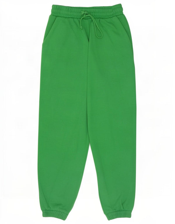 Zara Womens Tracksuit Trousers Joggers UK 10 Small Green Polyester