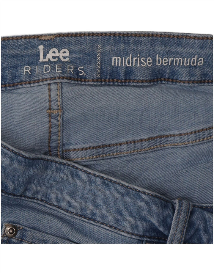 LEE Womens Riders Mid Rise Bermuda Denim Shorts W36 XL Blue