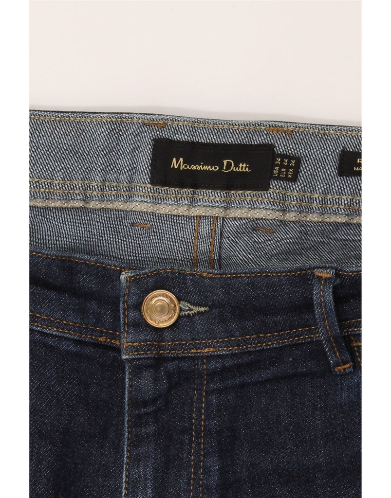 MASSIMO DUTTI Womens Regular Fit Straight Jeans EU 44 Large W34 L34 Blue Vintage Massimo Dutti and Second-Hand Massimo Dutti from Messina Hembry 