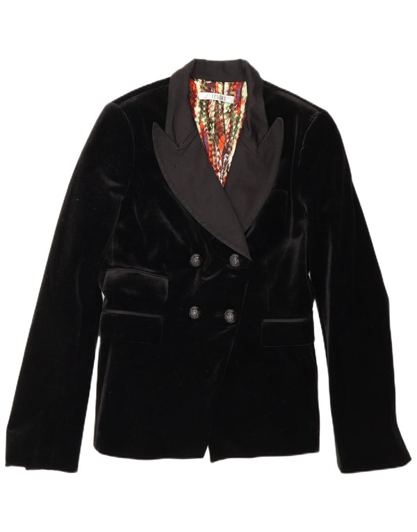 Jesire Womens Double Breasted Blazer Jacket UK 8 Small  Black Polyester