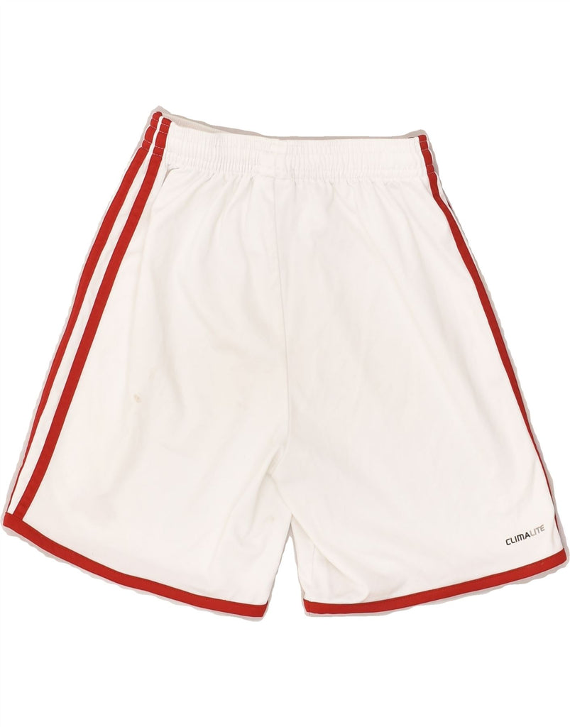 ADIDAS Boys Climalite Sport Shorts 9-10 Years 2XS White Polyester | Vintage Adidas | Thrift | Second-Hand Adidas | Used Clothing | Messina Hembry 