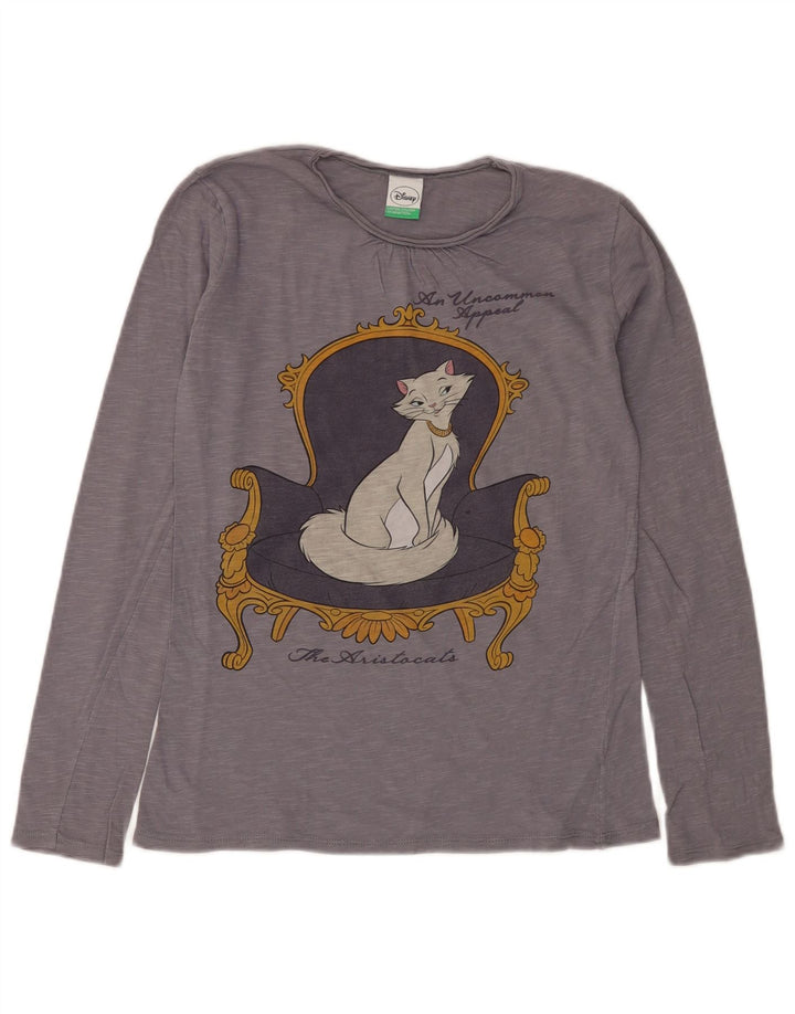BENETTON Girls Disney Graphic Top Long Sleeve 13-14 Years Grey Flecked
