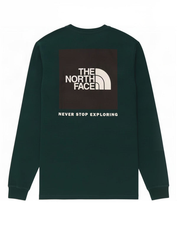 The North Face Mens Graphic Top Long Sleeve Small Green Cotton