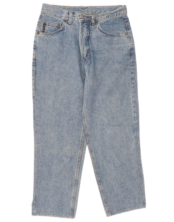 Base 92 Womens Crop High Rise Tapered Jeans IT 46 Large W30 L25 Blue Cotton