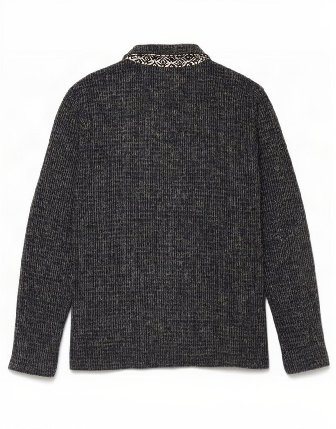 Zara Mens Cardigan Sweater Large Navy Blue Flecked Cotton