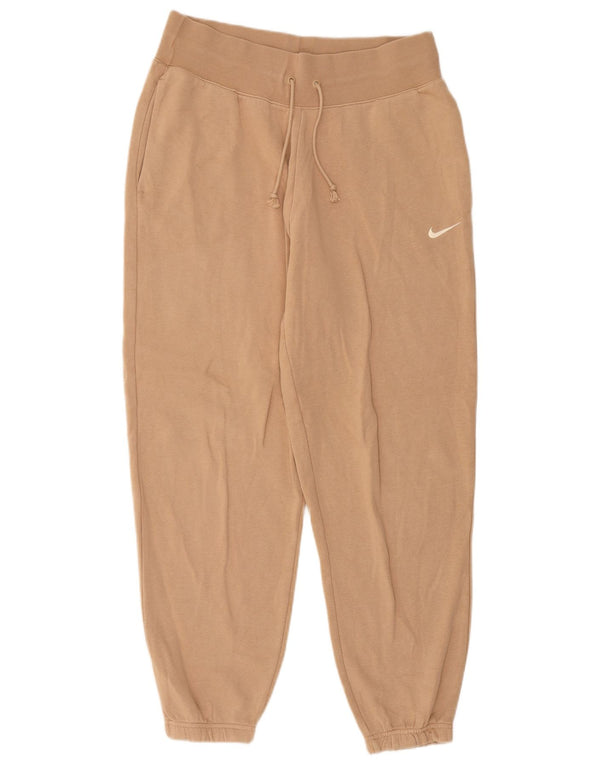 Nike Womens Tracksuit Trousers Joggers UK 14 Medium Beige Cotton