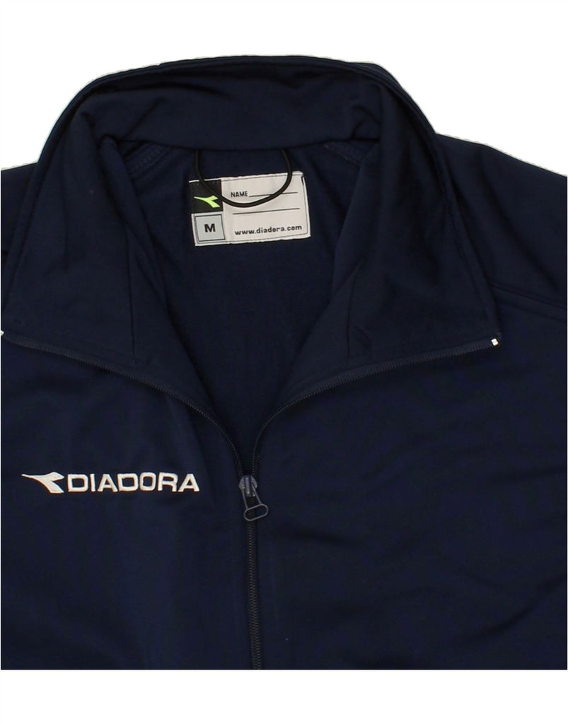 DIADORA Mens Graphic Tracksuit Top Jacket Medium Navy Blue Colourblock Vintage Diadora and Second-Hand Diadora from Messina Hembry 