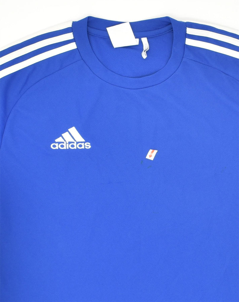 ADIDAS Mens T-Shirt Top Small Blue Polyester | Vintage Adidas | Thrift | Second-Hand Adidas | Used Clothing | Messina Hembry 