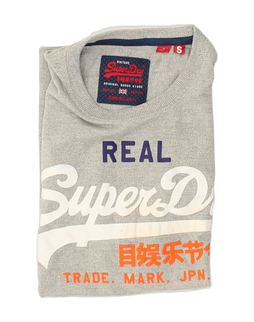 SUPERDRY Mens Graphic T-Shirt Top Small Grey Cotton | Vintage Superdry | Thrift | Second-Hand Superdry | Used Clothing | Messina Hembry 