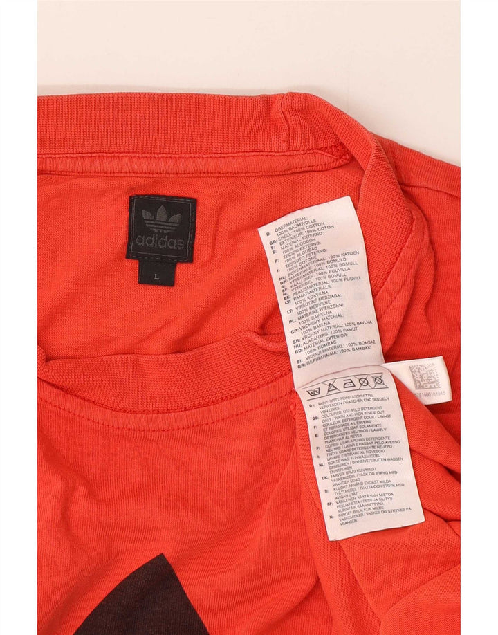 Adidas Mens Graphic T-Shirt Top Large Red Cotton