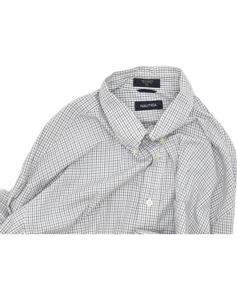 NAUTICA Mens Shirt XL Grey Check Cotton | Vintage | Thrift | Second-Hand | Used Clothing | Messina Hembry 