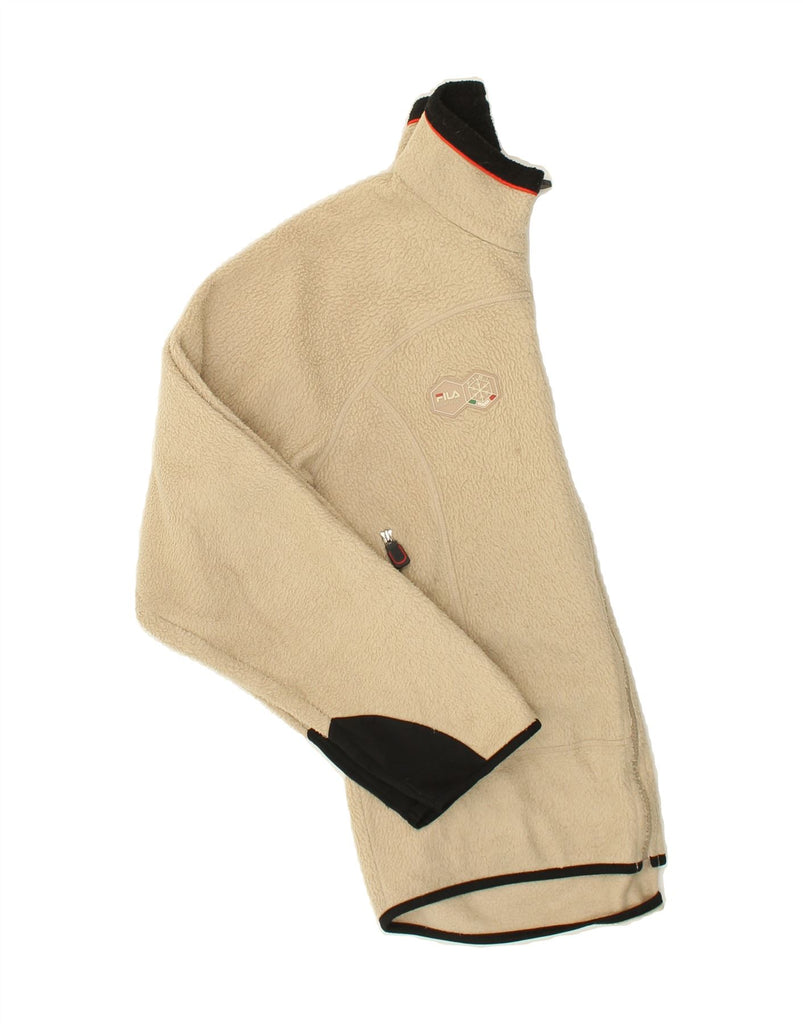 FILA Mens Fleece Jacket UK 36 Small Beige | Vintage Fila | Thrift | Second-Hand Fila | Used Clothing | Messina Hembry 