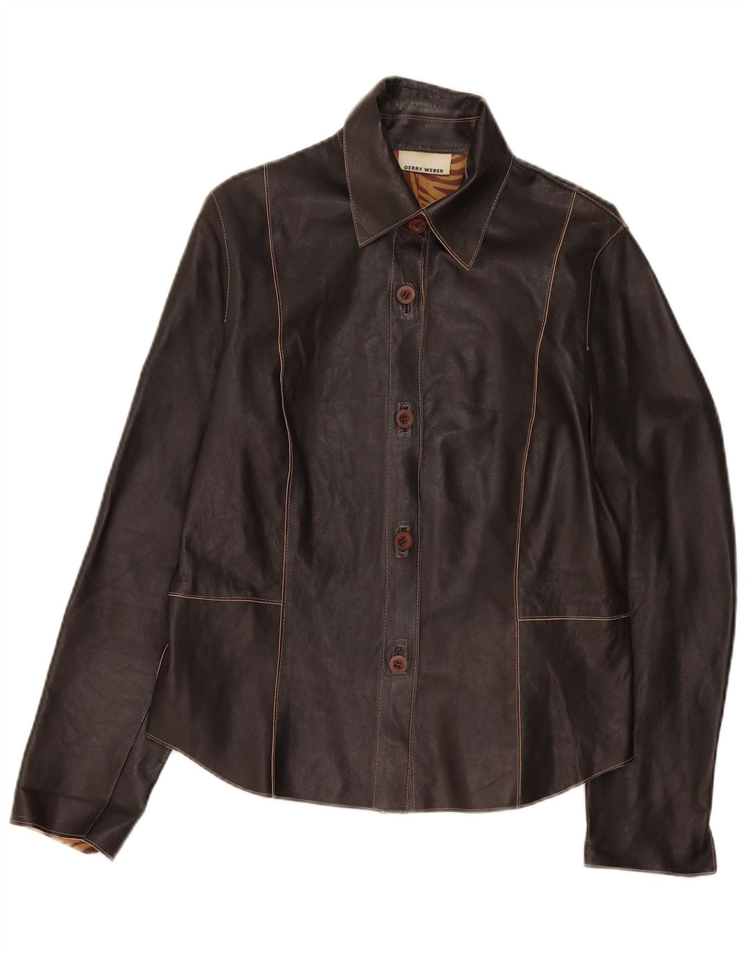 Gerry Weber Womens Leather Jacket UK 14 Large Black
