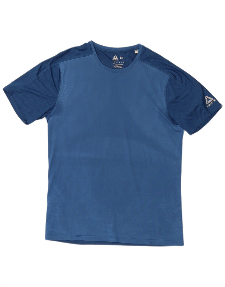 Reebok Mens T-Shirt Top Medium Blue Nylon