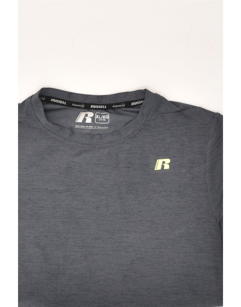 RUSSELL ATHLETIC Boys Dri-Power Top Long Sleeve 14-15 Years XL Grey | Vintage Russell Athletic | Thrift | Second-Hand Russell Athletic | Used Clothing | Messina Hembry 