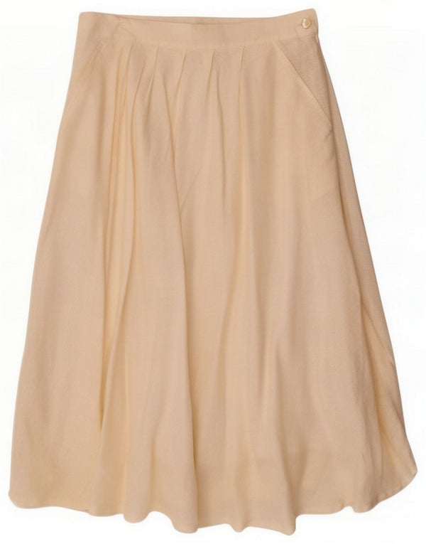 Marella Womens Flared Skirt UK 10 Small W30 Off White Linen