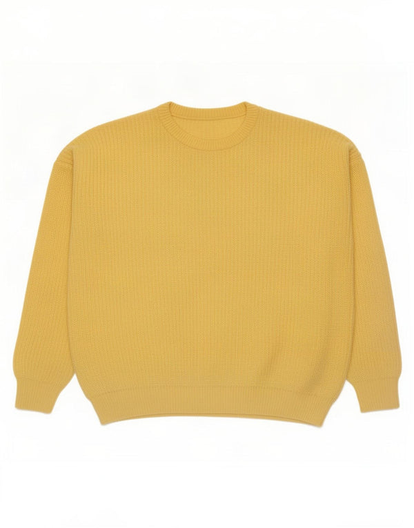Vintage Mens Crew Neck Jumper Sweater Large Yellow