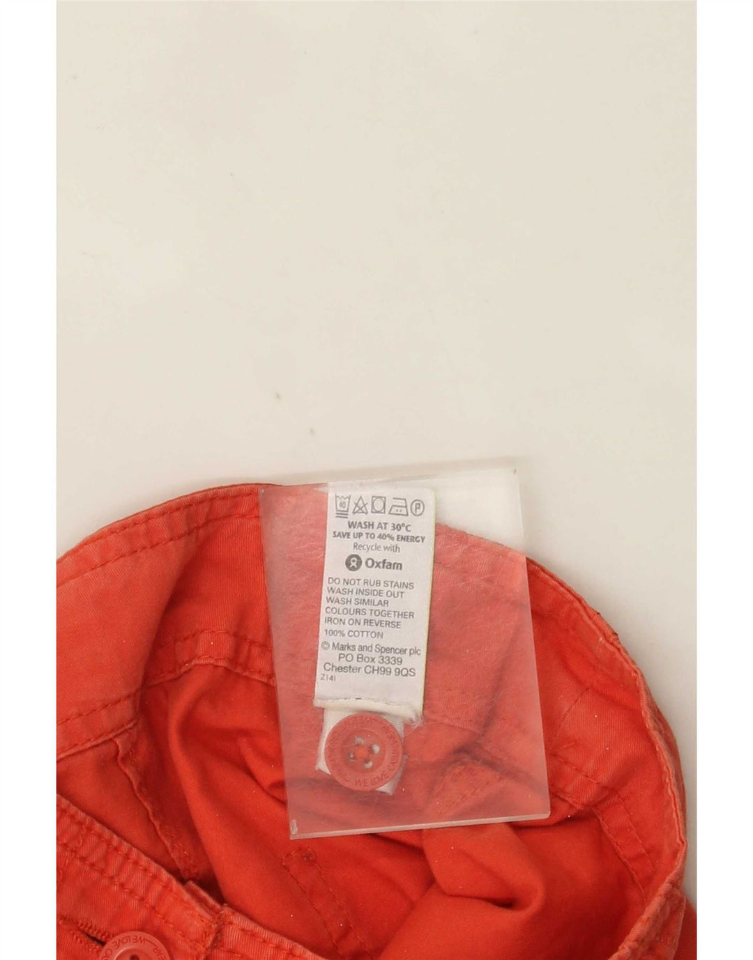 Marks & Spencer Womens Cargo Shorts UK 14 Large W34 Orange Cotton