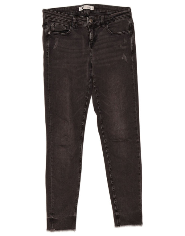 Zara Womens Distressed Skinny Jeans EU 36 XS W26 L27 Grey Cotton