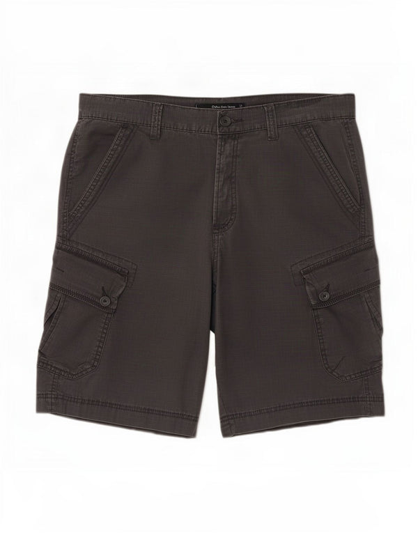Calvin Klein Mens Cargo Shorts Large W34 Grey Cotton