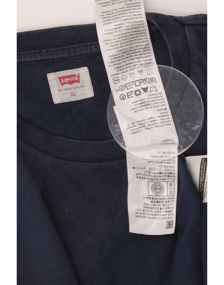 Levi's Mens Top Long Sleeve XL Navy Blue Cotton