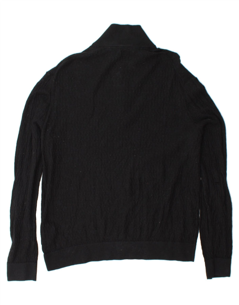 TED BAKER Mens Zip Neck Jumper Sweater Size 5 XL Black Cotton Vintage Ted Baker and Second-Hand Ted Baker from Messina Hembry 