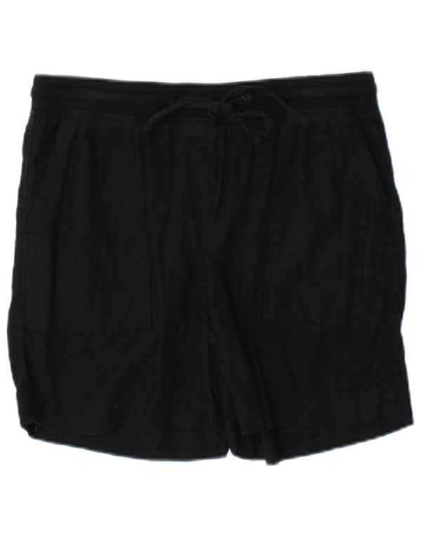 Marks & Spencer Womens Chino Shorts UK 10 Small W32 Black Linen