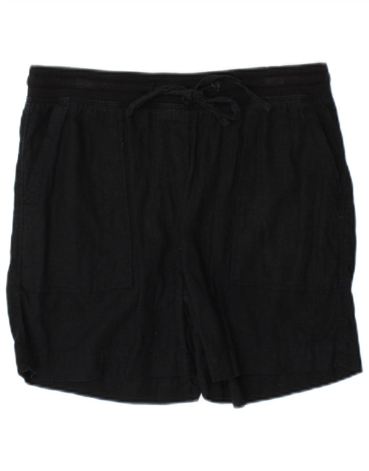 Marks & Spencer Womens Chino Shorts UK 10 Small W32 Black Linen