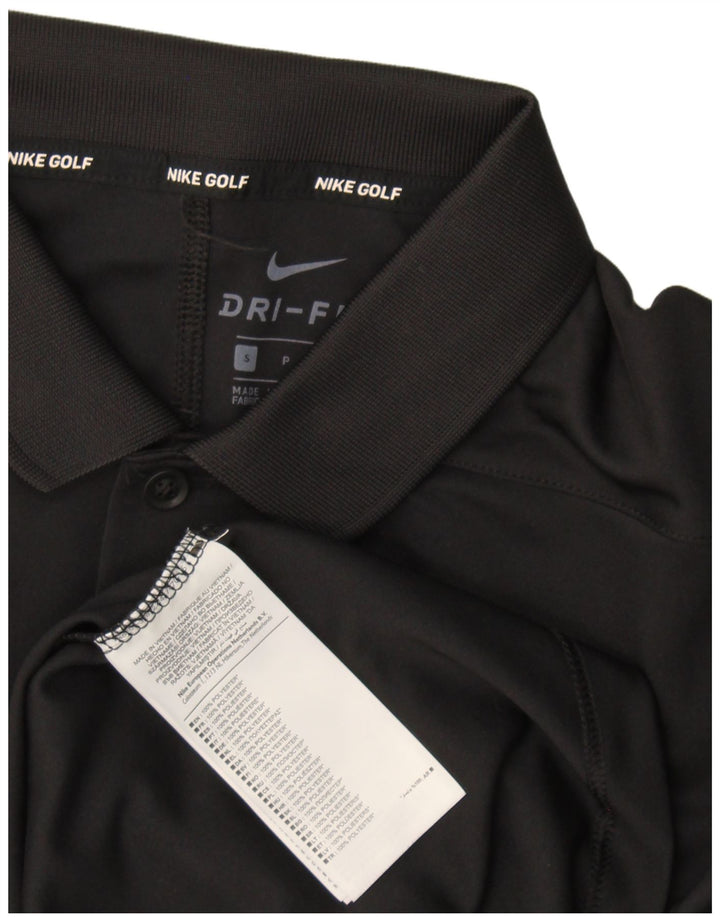 Nike Mens Dri Fit Polo Shirt Small Black Polyester