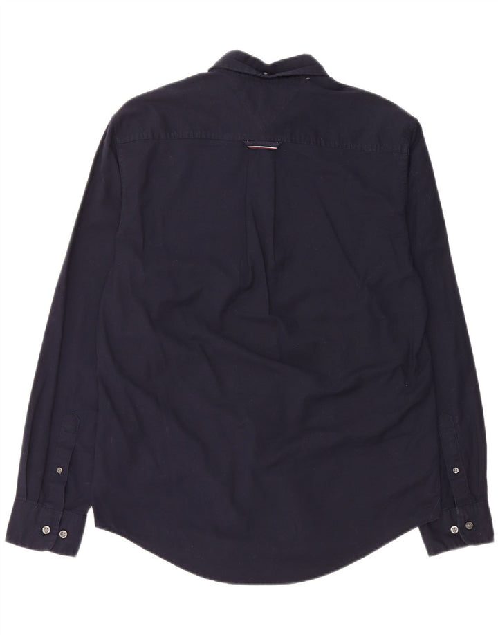Tommy Hilfiger Mens Shirt Medium Navy Blue Cotton