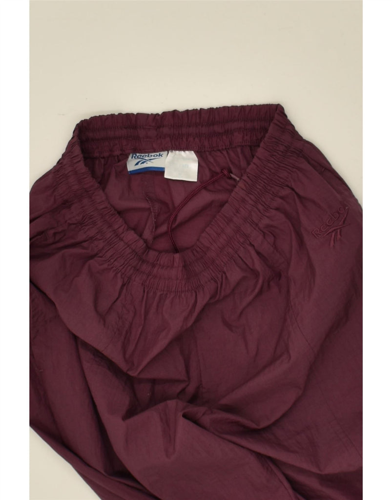 REEBOK Womens Tracksuit Trousers UK 12 Medium Maroon Polyamide | Vintage Reebok | Thrift | Second-Hand Reebok | Used Clothing | Messina Hembry 