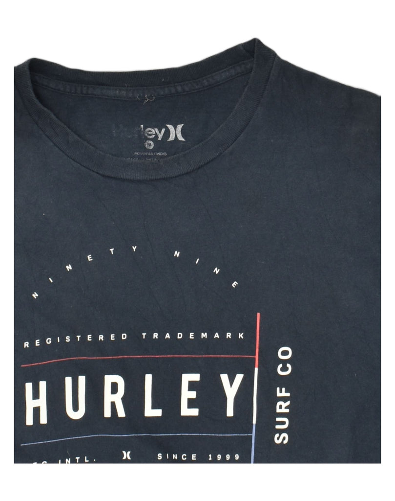 HURLEY Mens Graphic T-Shirt Top Medium Navy Blue Cotton | Vintage Hurley | Thrift | Second-Hand Hurley | Used Clothing | Messina Hembry 