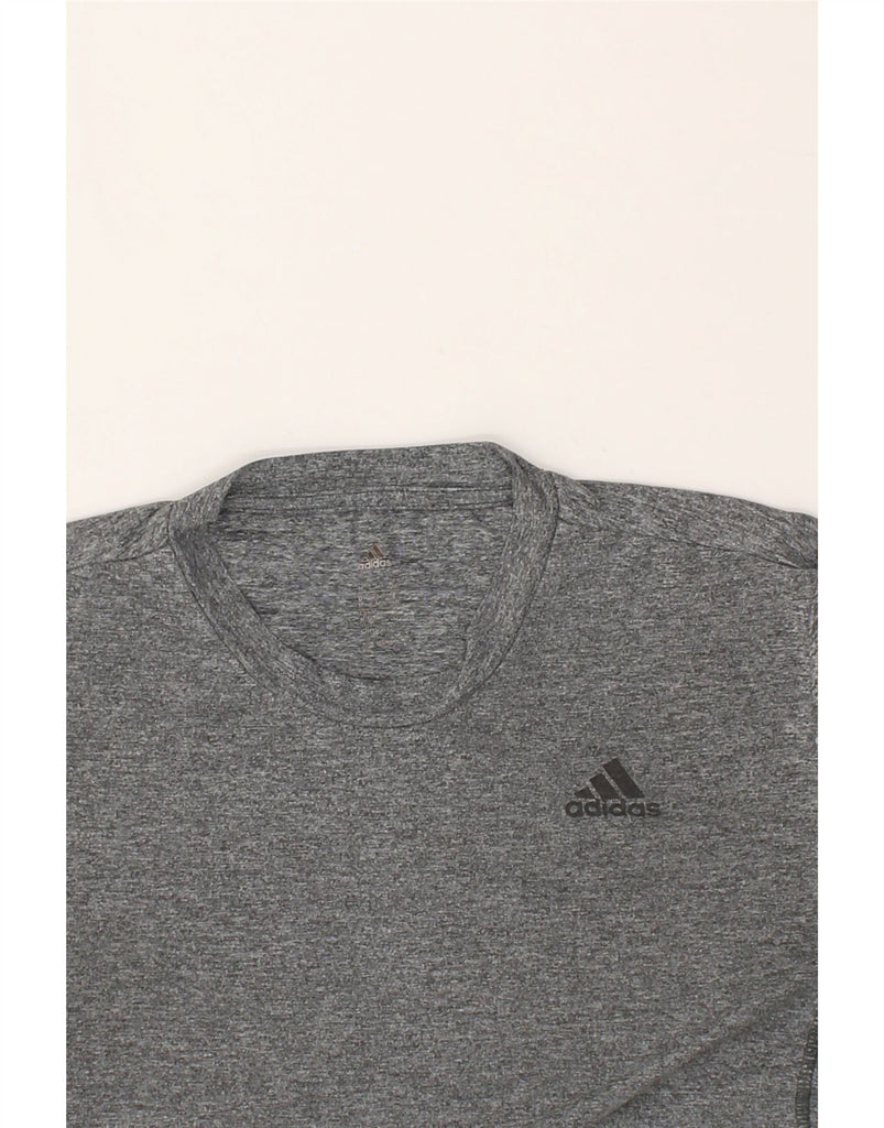 ADIDAS Mens Climalite T-Shirt Top Medium Grey Colourblock Polyester | Vintage Adidas | Thrift | Second-Hand Adidas | Used Clothing | Messina Hembry 