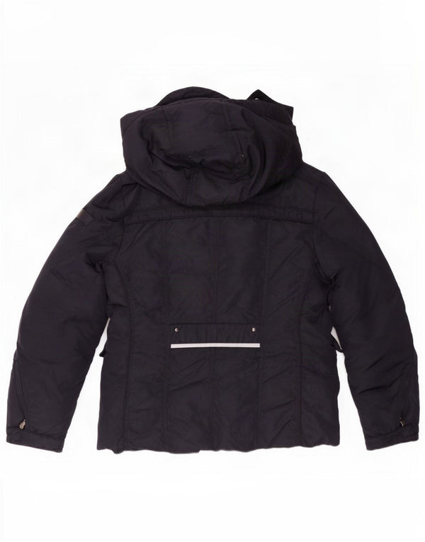 PEUTEREY Boys Hooded Padded Jacket 9-10 Years Large Navy Blue Polyamide