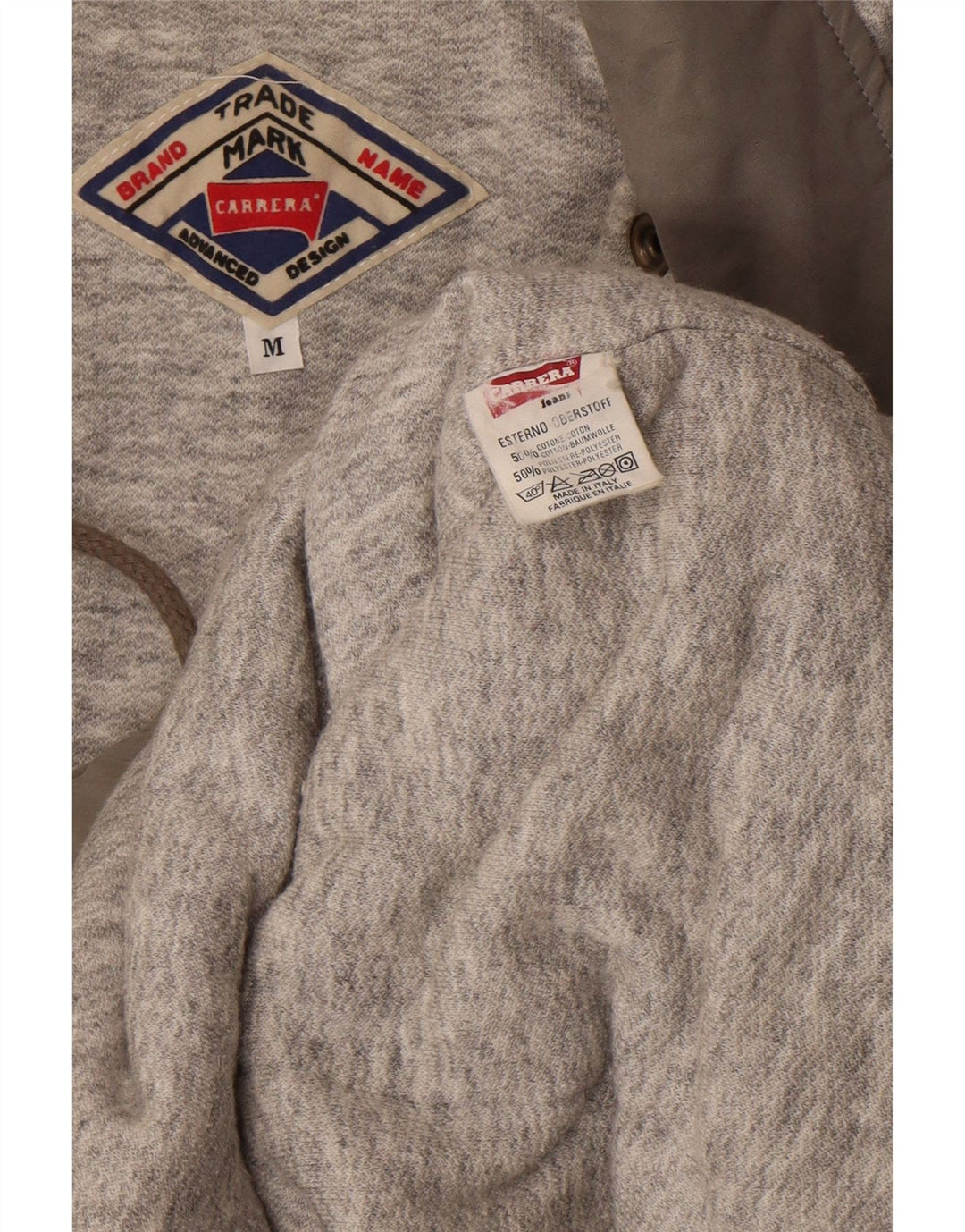 Carrera Mens Graphic Hooded Bomber Jacket UK 38 Medium Grey Colourblock