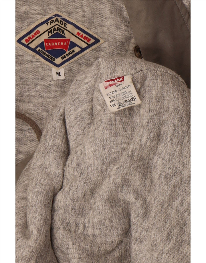 Carrera Mens Graphic Hooded Bomber Jacket UK 38 Medium Grey Colourblock