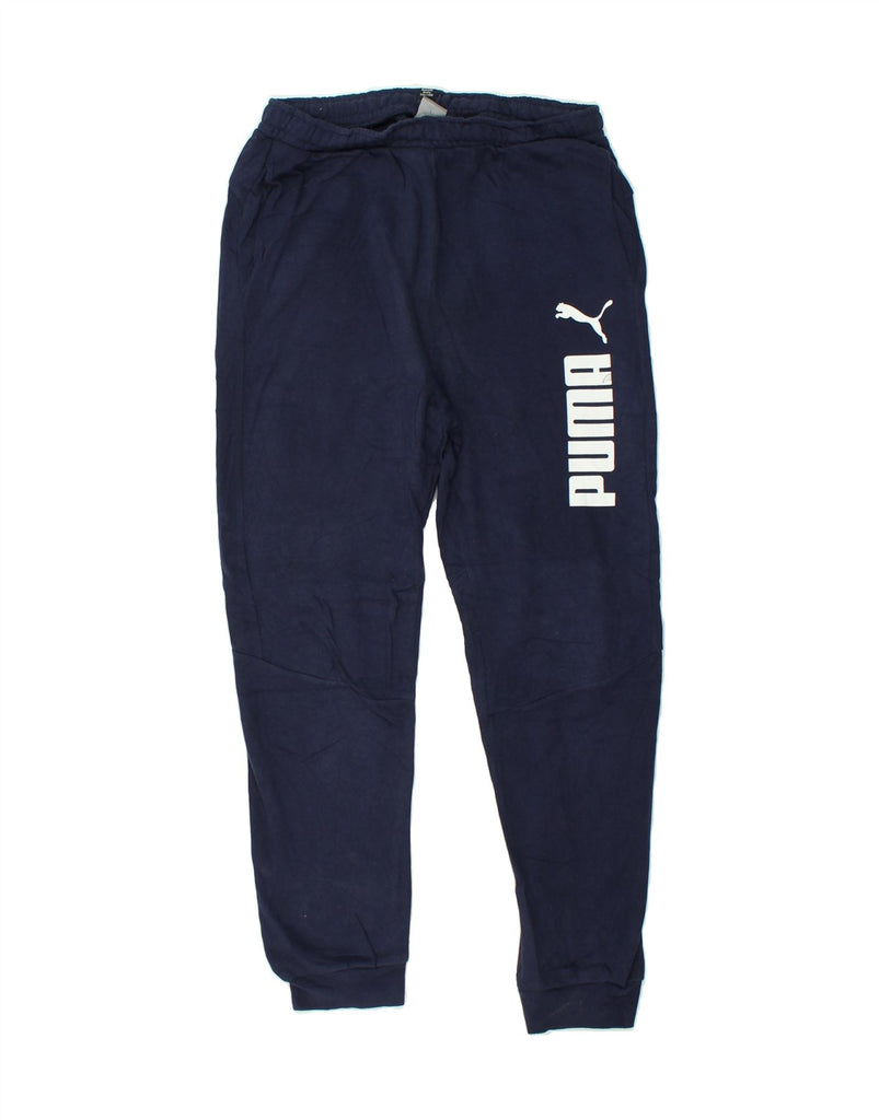 PUMA Boys Graphic Tracksuit Trousers Joggers 13-14 Years Navy Blue | Vintage Puma | Thrift | Second-Hand Puma | Used Clothing | Messina Hembry 