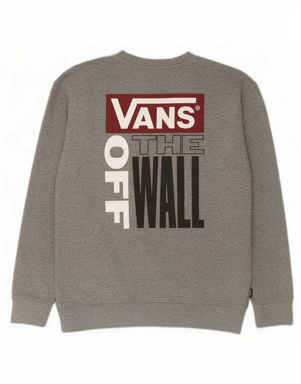 Vans Mens Graphic Sweatshirt Jumper XS Grey Cotton