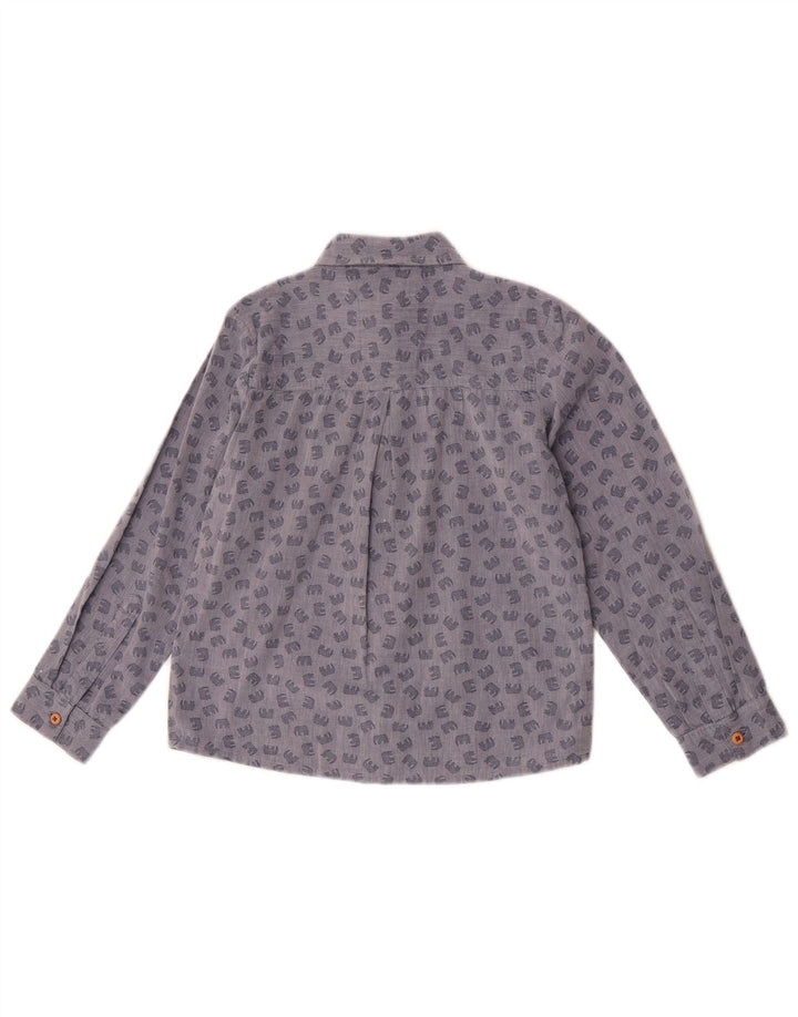 Monsoon Boys Shirt 9-10 Years Blue Animal Print Cotton