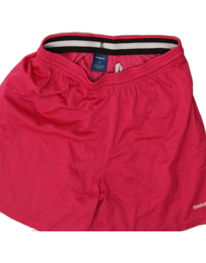 REEBOK Womens Sport Shorts UK 10 Small  Pink Polyester Vintage Reebok and Second-Hand Reebok from Messina Hembry 