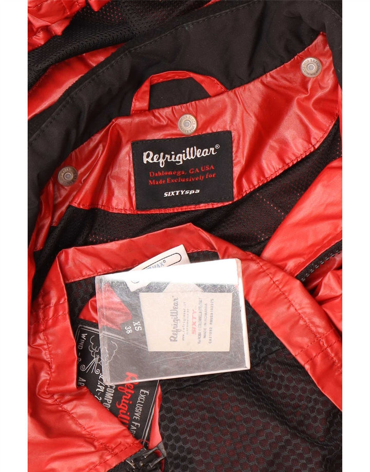 Refrigiwear Womens Hooded Rain Jacket IT 38 XS Red Polyester