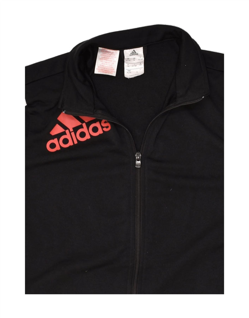 ADIDAS Boys Graphic Tracksuit Top Jacket 15-16 Years Black Colourblock | Vintage Adidas | Thrift | Second-Hand Adidas | Used Clothing | Messina Hembry 