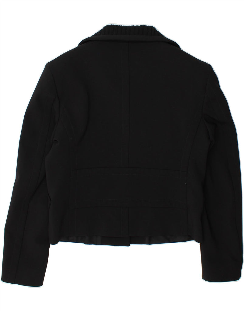 CALVIN KLEIN Womens Crop 3 Button Blazer Jacket US 10 Large Black Cotton Vintage Calvin Klein and Second-Hand Calvin Klein from Messina Hembry 