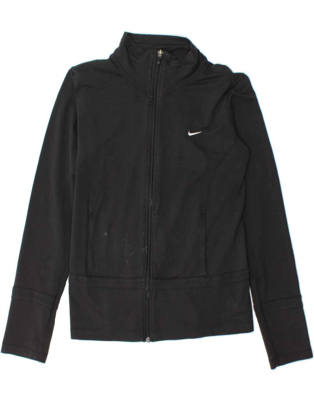 NIKE Womens Tracksuit Top Jacket UK 12/14 Medium Black Polyester Vintage Nike and Second-Hand Nike from Messina Hembry 
