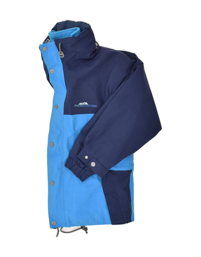 VINTAGE Mens Hooded Windbreaker Jacket UK 38 Medium Blue Colourblock Nylon | Vintage Vintage | Thrift | Second-Hand Vintage | Used Clothing | Messina Hembry 