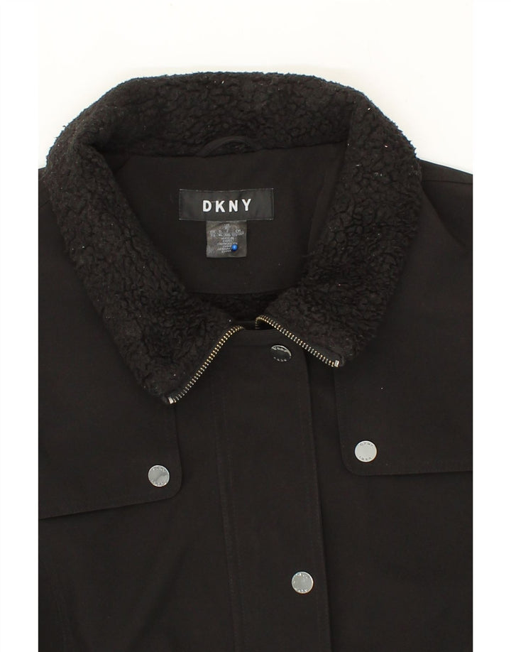 DKNY Womens Sherpa Padded Coat UK 18 XL Black Polyester Vintage Dkny and Second-Hand Dkny from Messina Hembry 