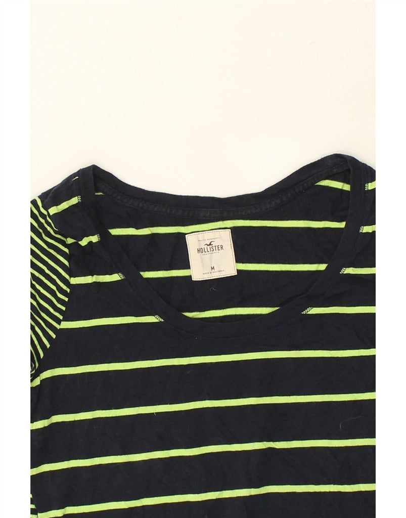 HOLLISTER Womens Top 3/4 Sleeve UK 12 Medium Green Striped Cotton | Vintage Hollister | Thrift | Second-Hand Hollister | Used Clothing | Messina Hembry 