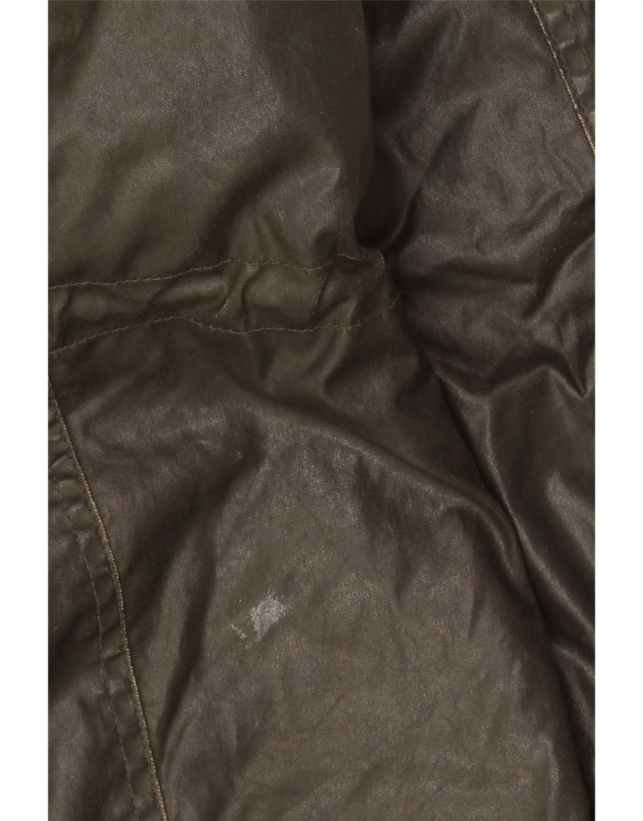 Marks & Spencer Womens Hooded Waxed Cotton Jacket UK 8 Small Khaki