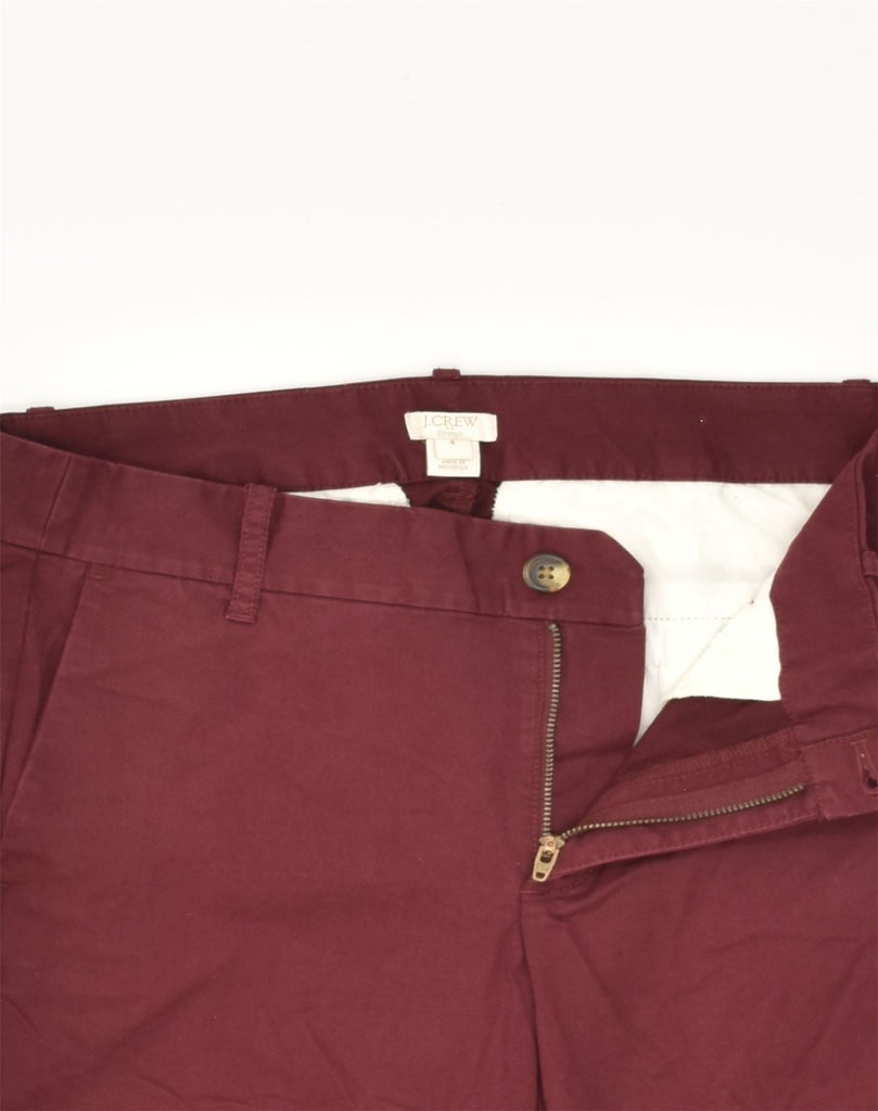 J. CREW Womens Slim Chino Trousers US 4 Small W30 L28 Maroon Cotton | Vintage J. Crew | Thrift | Second-Hand J. Crew | Used Clothing | Messina Hembry 