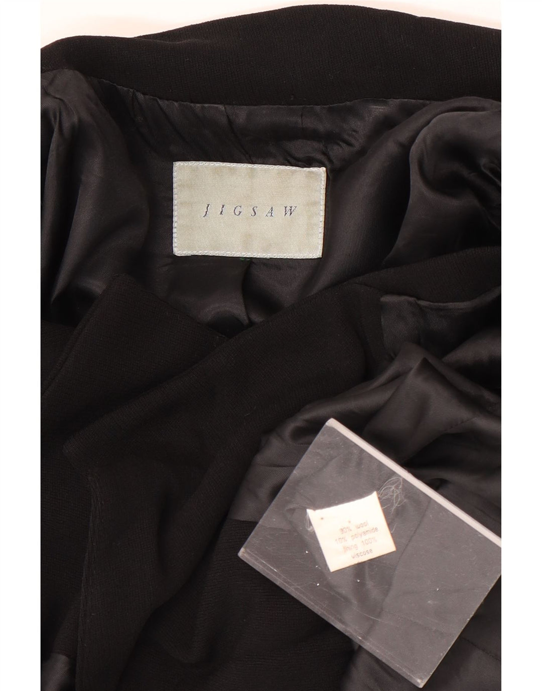 Jigsaw Womens Pea Coat UK 14 Medium Black Wool
